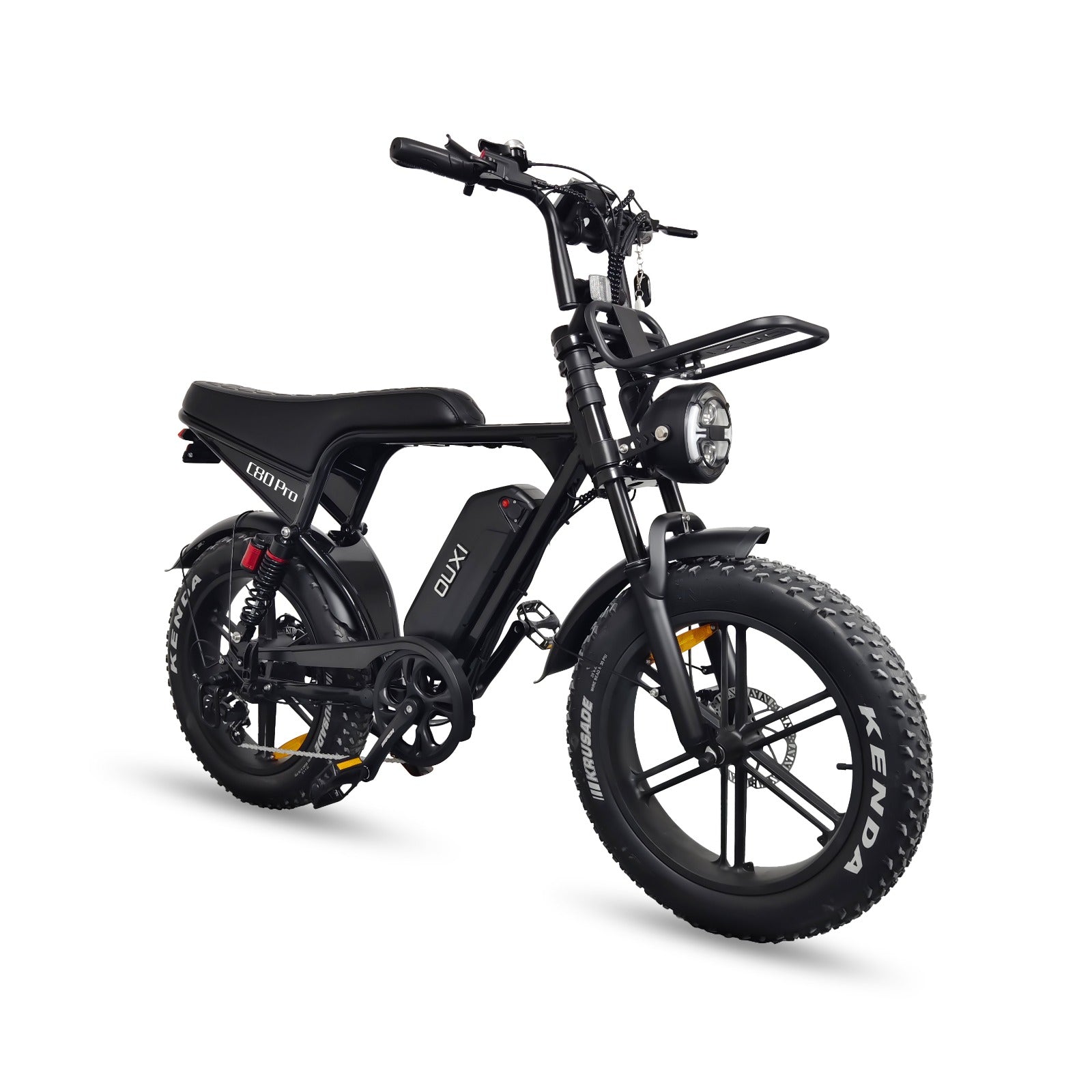OUXI C80 PRO Fatbike 2025 + voorrekje + voetsteuntjes + alarm + telefoonhouder + ART-2 kettingslot 🎁