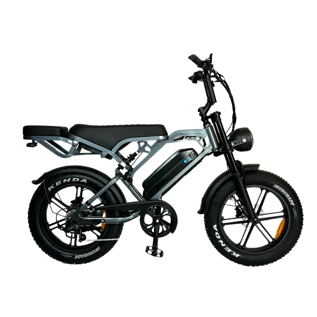 V20 PRO Fatbike 2025 Donkergrijs + achterzitje + voetsteuntjes + alarm + ART-2 kettingslot 🎁