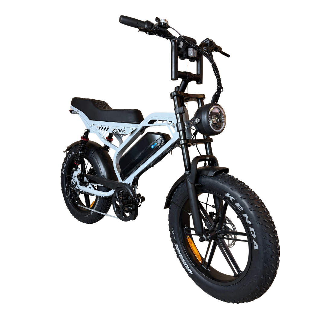 S20 PRO Fatbike Nardo Grey 2025 + voorrekje + achterzitje + voetsteuntjes + telefoonhouder + ringslot + ART-2 kettingslot 🎁