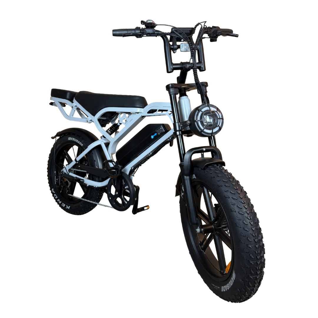 V20 PRO Fatbike 2025 Nardo Grey / Grijs + achterzitje + voetsteuntjes + alarm + ART-2 kettingslot 🎁