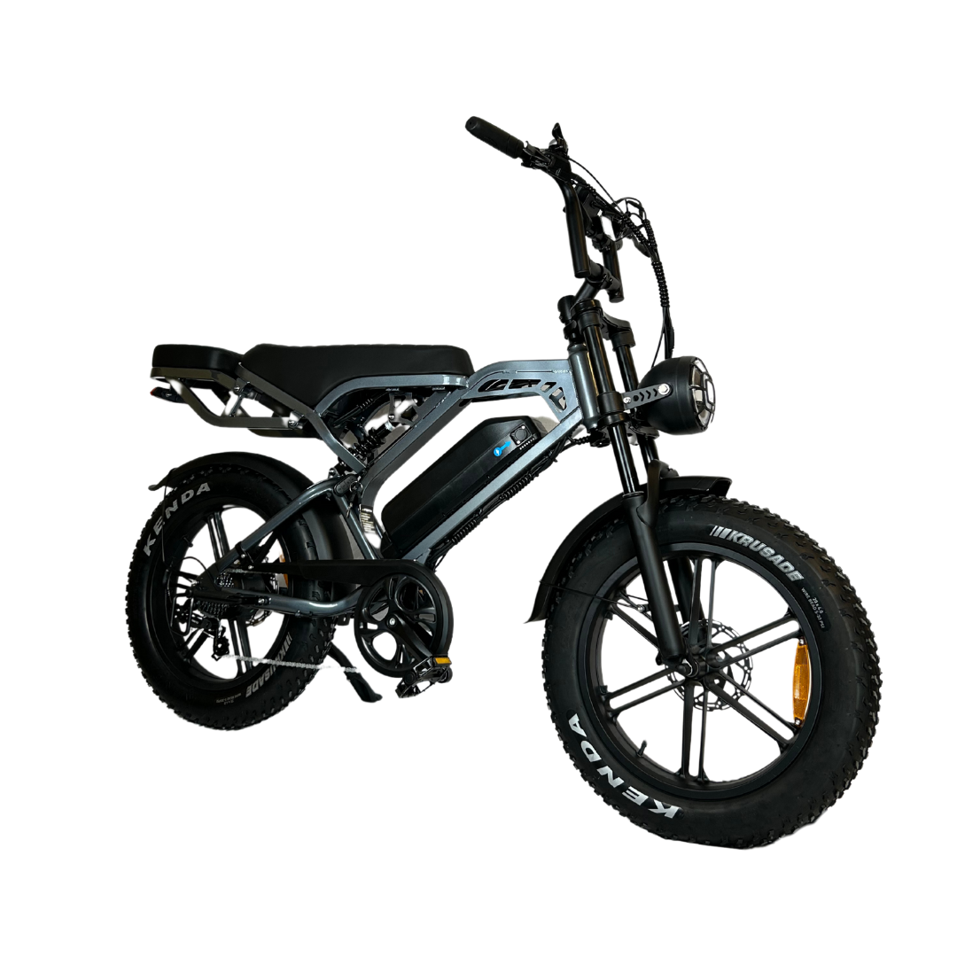 V20 PRO Fatbike 2025 Donkergrijs + achterzitje + voetsteuntjes + alarm + ART-2 kettingslot 🎁