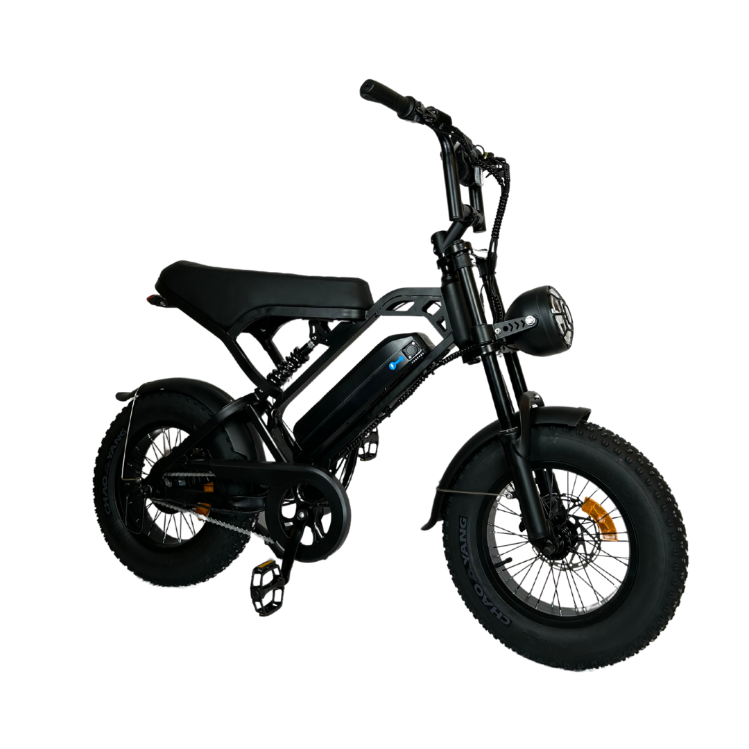 V20 mini Fatbike 2025 16inch Zwart + telefoonhouder + ART-2 kettingslot 🎁