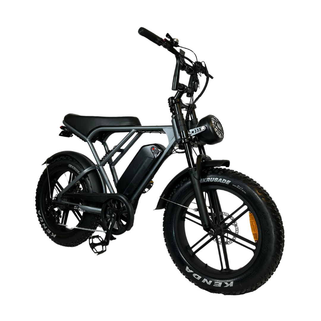 OUXI H9 - SPACE GREY - Fatbike 2025  + voorrekje + voetsteuntjes + alarm + ART-2 kettingslot 🎁