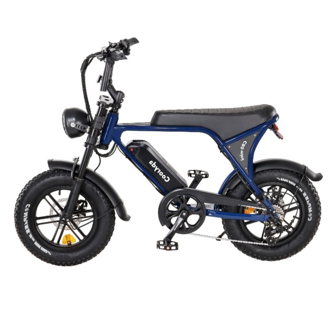 OUXI C80 mini Fatbike 2025 16inch Donkerblauw + ART-2 kettingslot 🎁
