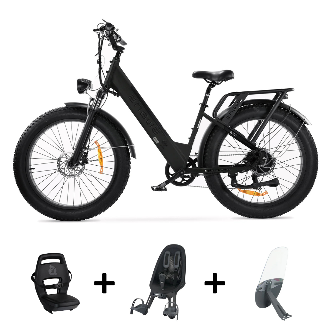 ENGWE E26 | Family-Deal | Lage instap | Fatbike | Zwart | Junior 6+ & Peuter