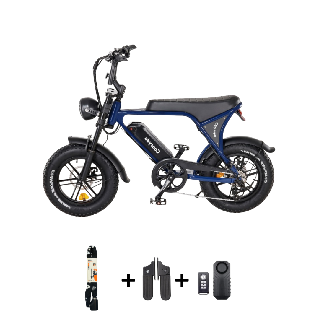 OUXI C80 mini Fatbike 2025 16inch Donkerblauw + ART-2 kettingslot 🎁