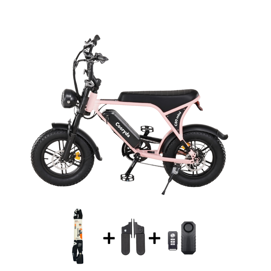 OUXI C80 mini Fatbike 2025 16inch Roze + ART-2 kettingslot 🎁