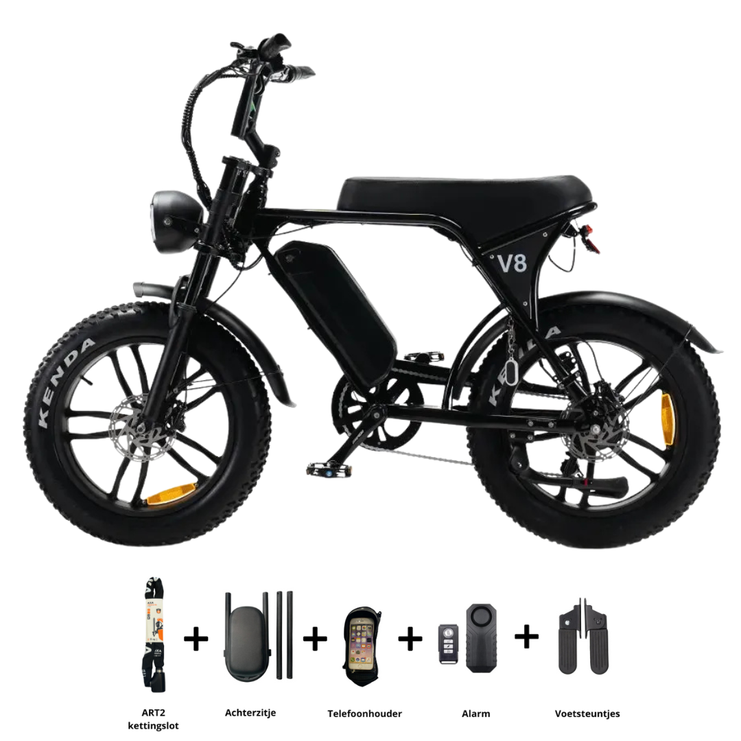 OUXI V8 / C80 6.0 Fatbike 2025 Glans-zwart | Combi-Deal 🔥