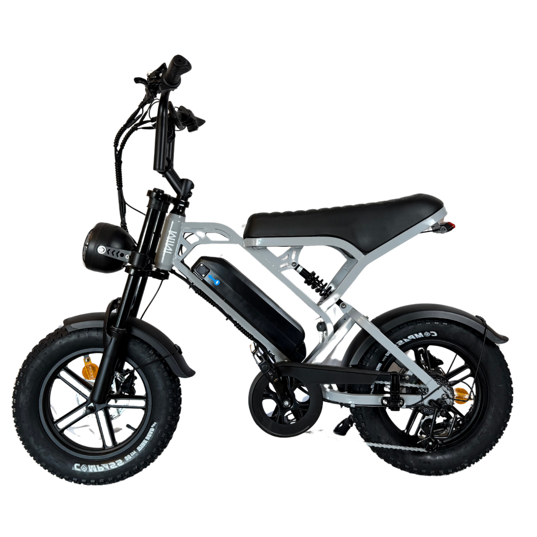 V20 mini Fatbike 2025 16inch Grijs + ART-2 kettingslot 🎁