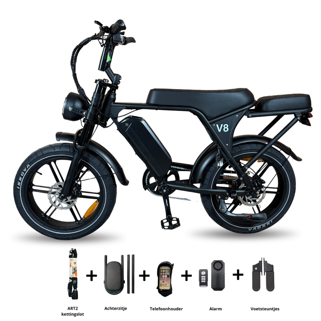 OUXI V8 / C80 6.0 Fatbike 2025 Mat-zwart | Combi-Deal 🔥