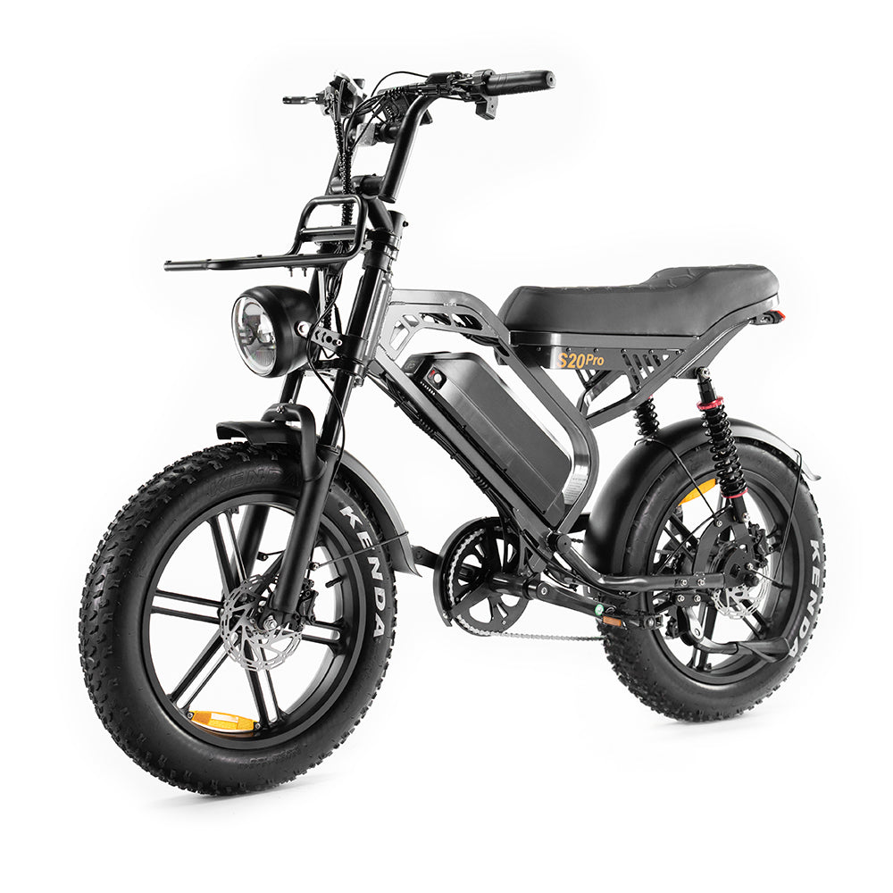 S20 PRO Fatbike Zwart 2025 + voorrekje + voetsteuntjes + alarm + ART-2 kettingslot 🎁